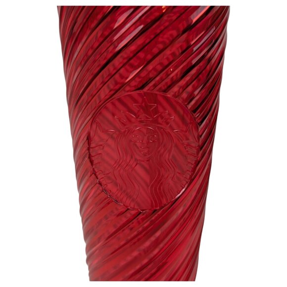 NEW Starbucks Christmas 2024 Red Swirl Venti 24oz Tumbler Cold Cup Holiday - Picture 3 of 9